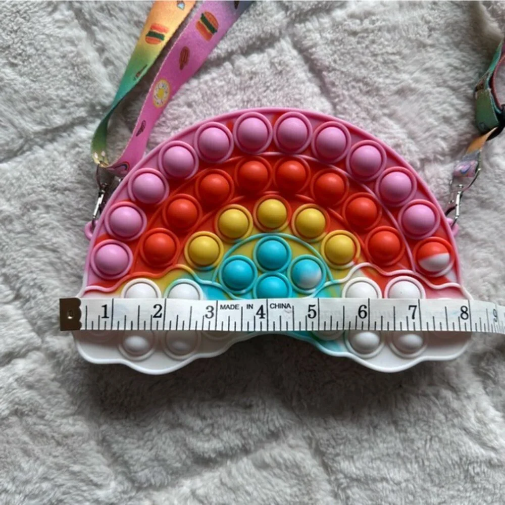 Pop Fidget | Rainbow Shoulder Bag Pop Fidgets Bag Purse for Girls